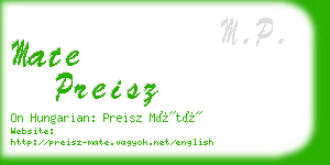 mate preisz business card